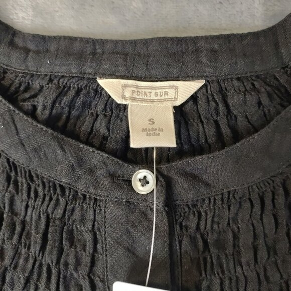 J. Crew Womens Long Sleeve Button-Up Top With Lace Trim Size S Black Guazy - Picture 3 of 14